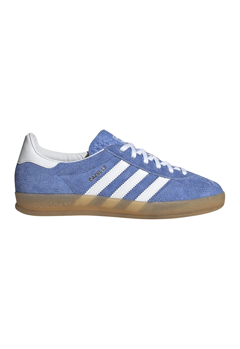 Pantofi sport din piele intoarsa cu logo contrastant Gazelle, Albastru lavanda/Alb optic