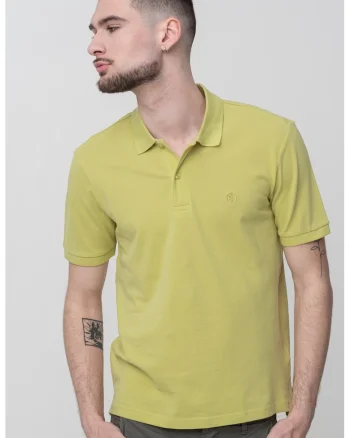 Tricou polo de bumbac pique, Verde fistic