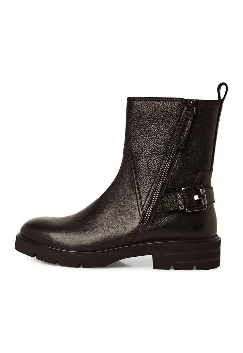 Ghete de piele cu fermoar, Negru