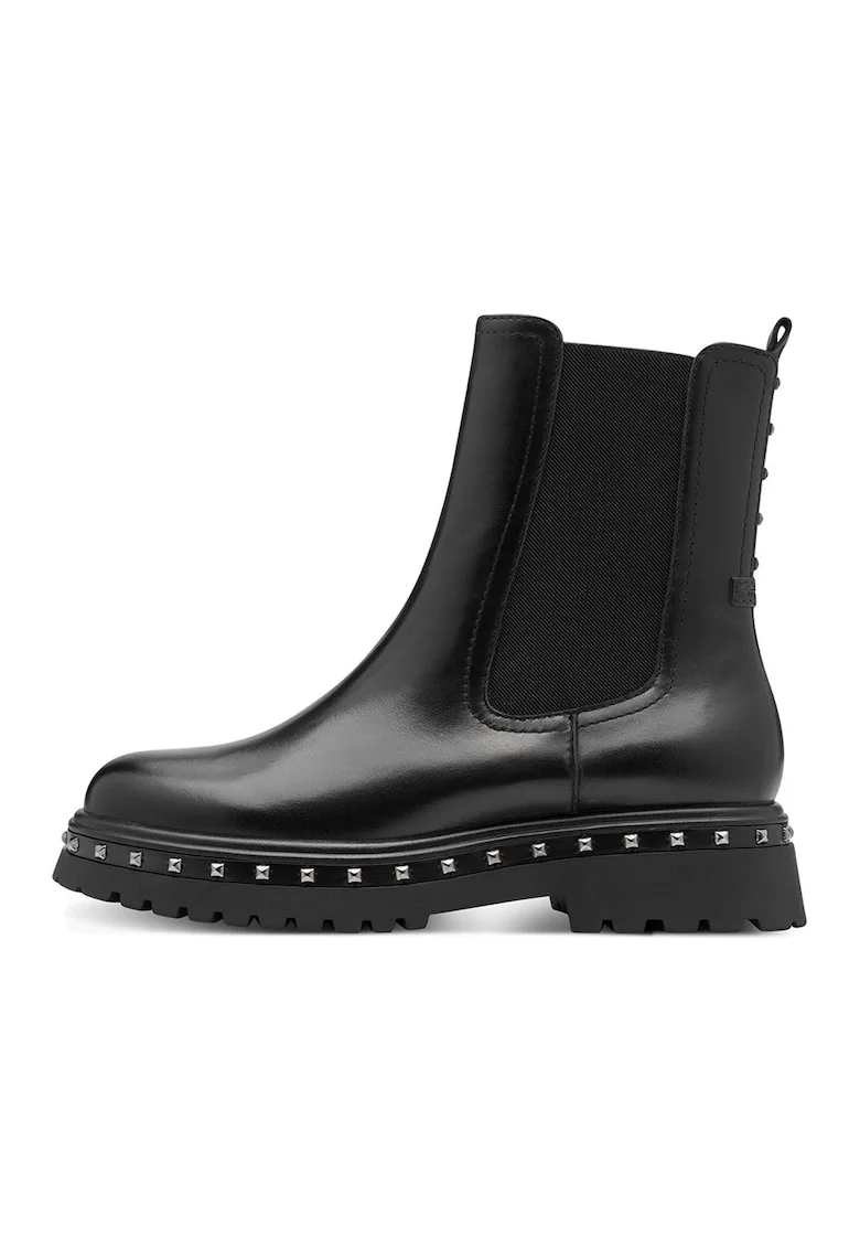 Ghete Chelsea de piele si piele ecologica, Negru