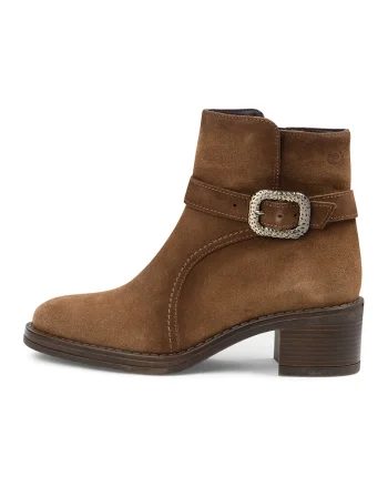 Botine de piele cu catarama, Caramel