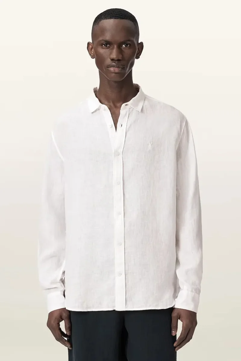 AllSaints cămașă pentru bărbați, din in LOOM