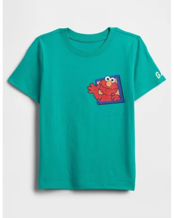 Tricou de bumbac cu imprimeu grafic, Coral/Verde persan