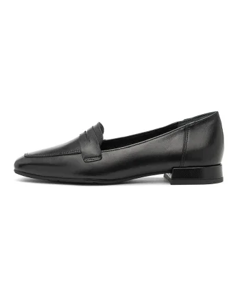 Pantofi loafer din piele cu varf patrat, Negru