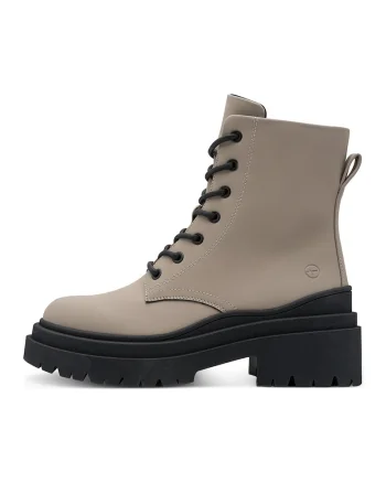 Bocanci de piele sintetica, Maro taupe deschis