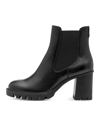 Botine Chelsea de piele si piele ecologica, Negru
