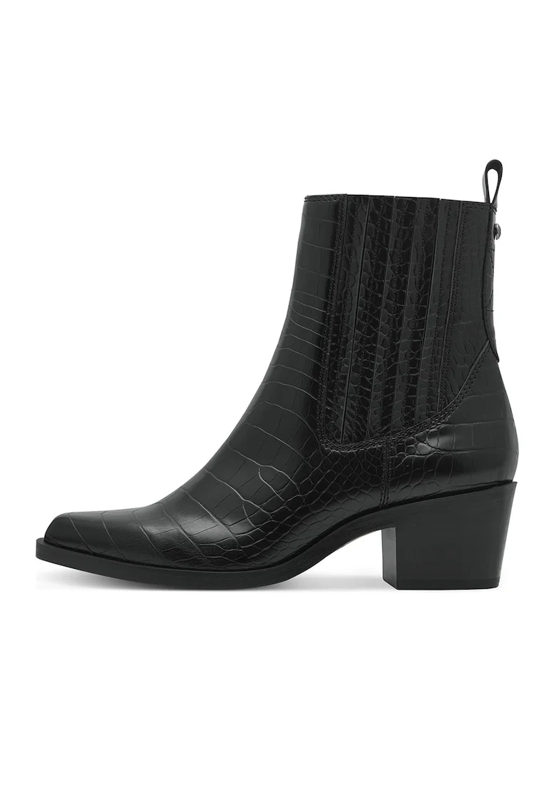 Botine din piele ecologica, Negru