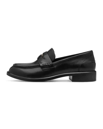 Pantofi loafer din piele cu model uni, Negru