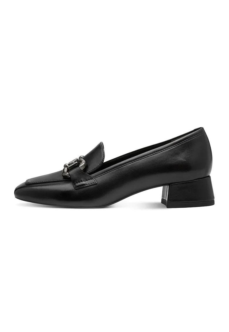 Pantofi din piele cu toc masiv, Negru