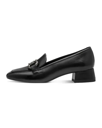 Pantofi din piele cu toc masiv, Negru