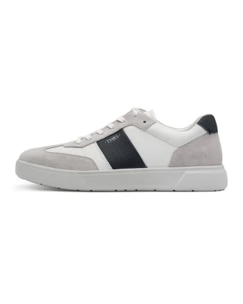 Pantofi sport cu insertii din piele intoarsa, Gri deschis/Negru stins/Alb murdar