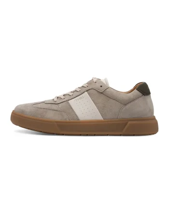 Pantofi sport cu insertii din piele intoarsa, Maro taupe deschis/Caramel/Bej deschis