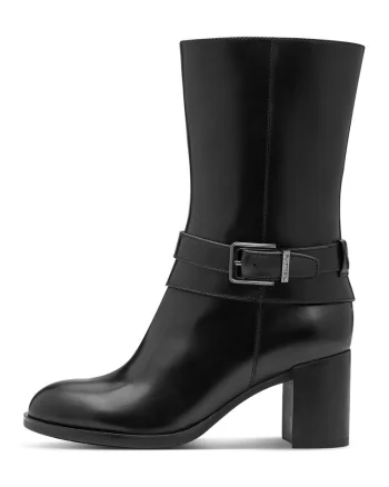Botine cu toc masiv, Negru