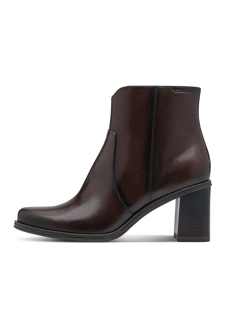 Botine de piele si piele ecologica, Maro cognac