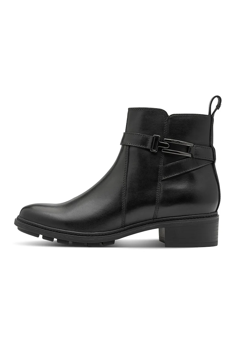 Ghete de piele cu fermoar, Negru
