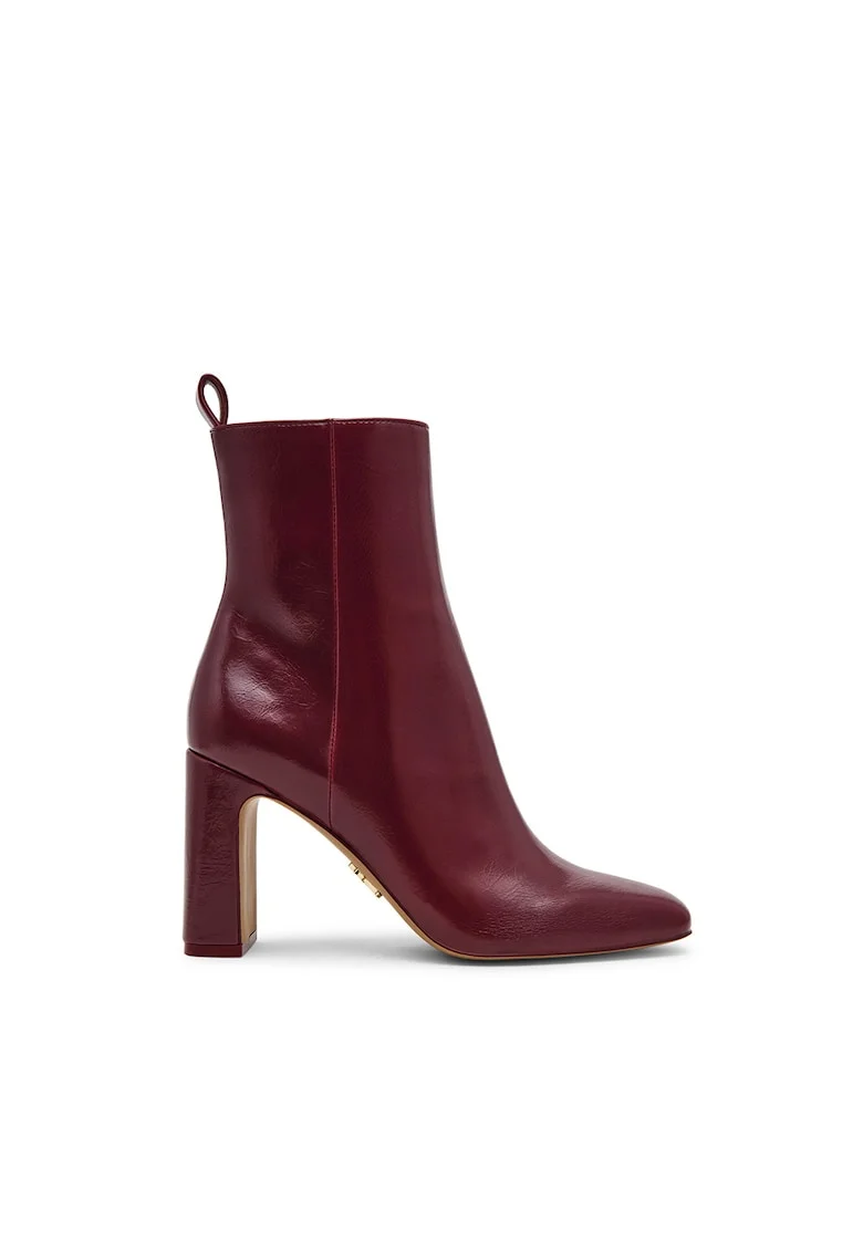 Botine de piele ecologica Adelise, Violet pruna