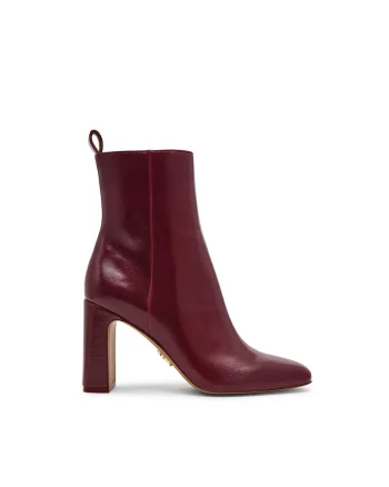 Botine de piele ecologica Adelise, Violet pruna