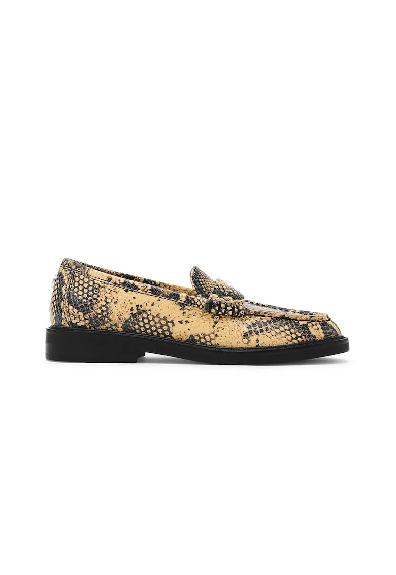 Pantofi loafer de piele Adison, Negru/Bej
