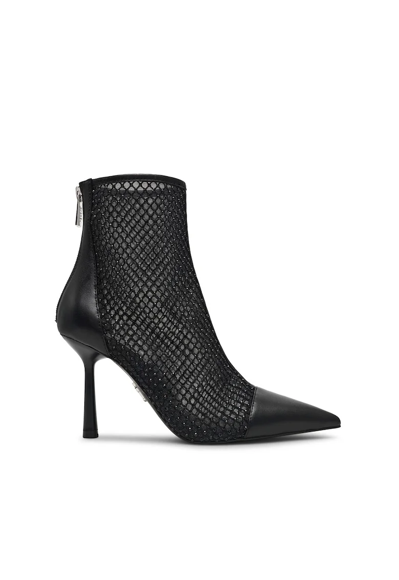 Botine cu varf ascutit si toc, Negru
