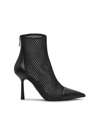 Botine cu varf ascutit si toc, Negru