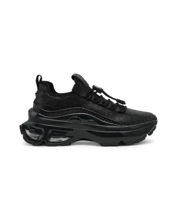 Pantofi sport cu platforma si strasuri Fabuluxe, Negru