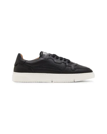 Pantofi sport de piele cu talpa plata Cliff, Negru