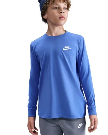 Bluza cu decolteu la baza gatului si logo Futura, Albastru azur