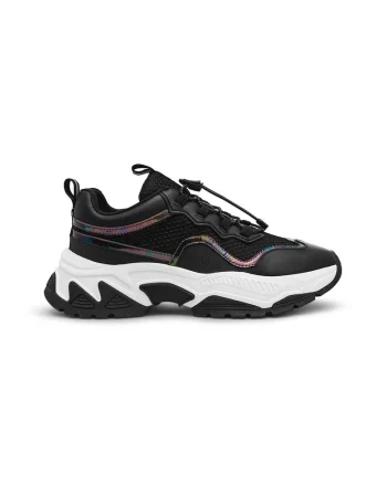 Pantofi sport de plasa cu garnituri de piele ecologica, Verde/Negru/Albastru