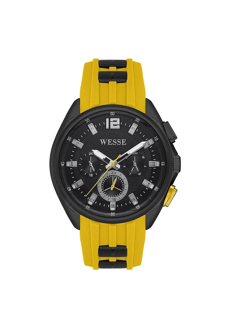 Ceas barbatesc  WWG401905, carcasa 47 mm, curea din silicon galben, culoare neagra