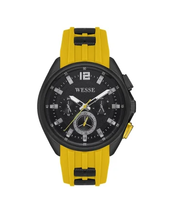 Ceas barbatesc  WWG401905, carcasa 47 mm, curea din silicon galben, culoare neagra