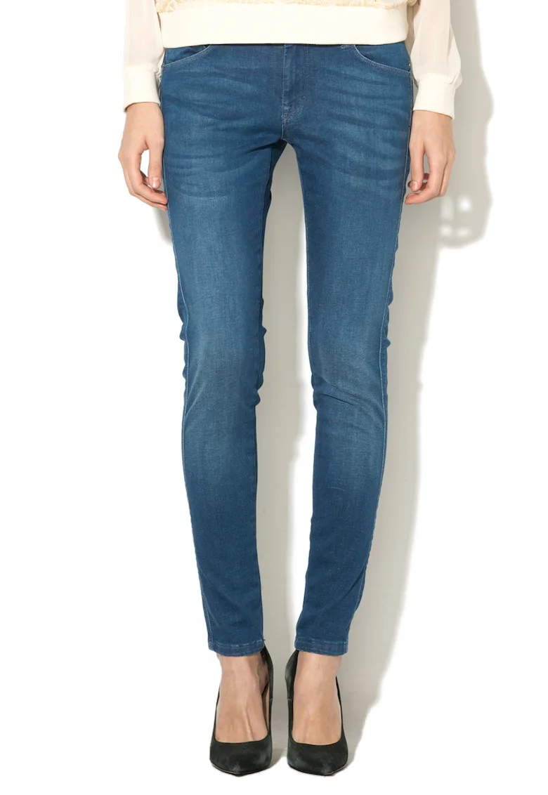 Blugi slim fit cu talie medie Aero, Bleumarin