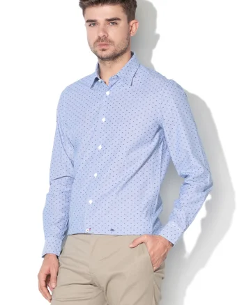 Camasa slim fit cu imprimeu Pierre, Albastru lavanda