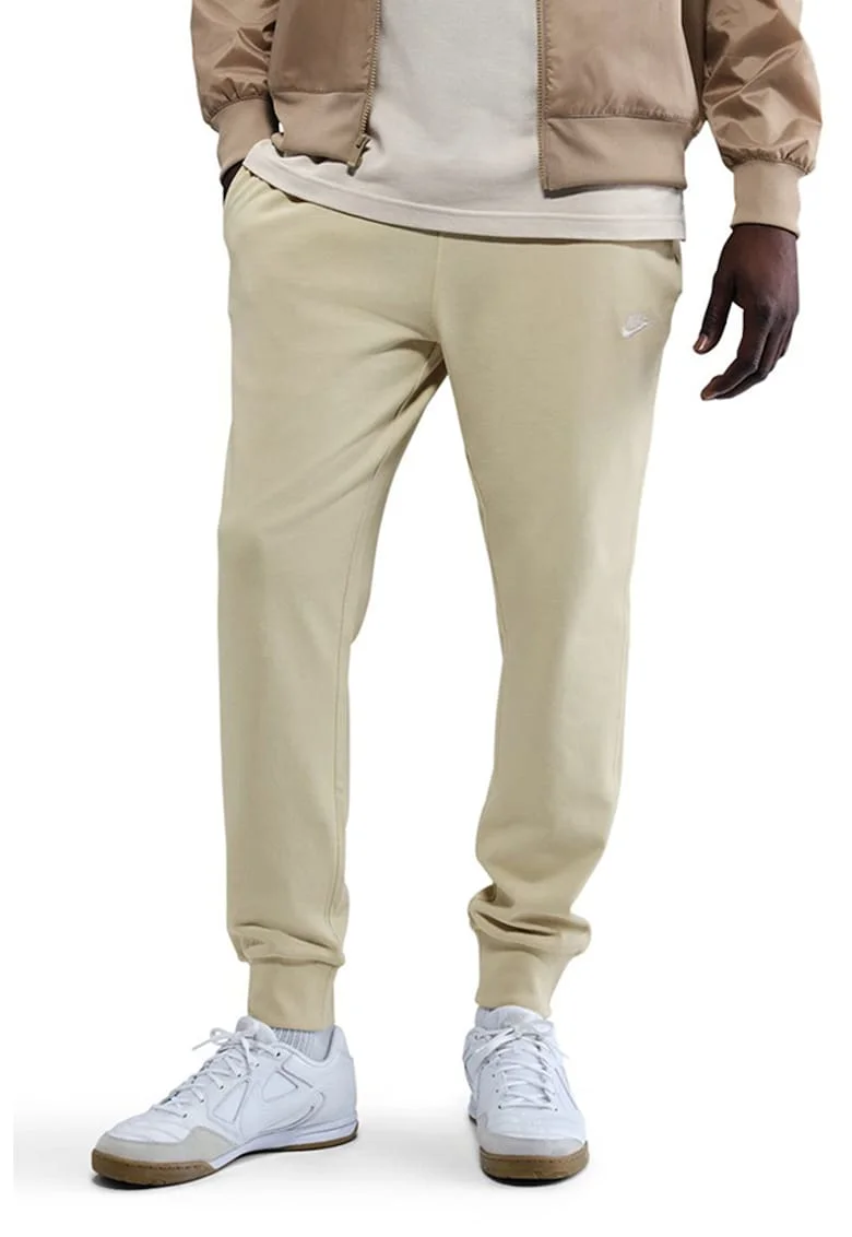Pantaloni de trening cu talie medie si snur, Maro nisip