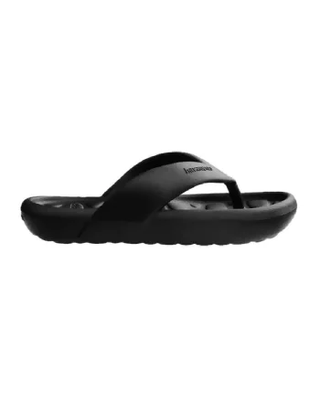 Papuci flip-flop cu logo in relief, Negru