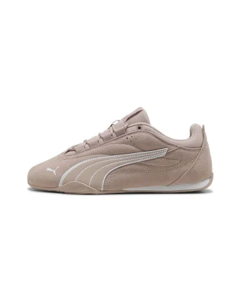 Pantofi sport Catch Soleil de piele intoarsa si piele, Alb/Roz prafuit