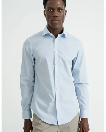 Camasa regular fit din amestec de bumbac, Albastru pastel