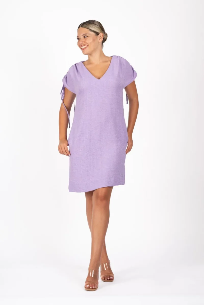 Rochie casual vascoza cu maneci reglabile