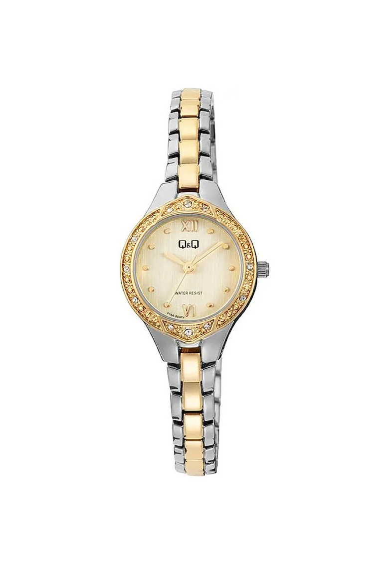 Ceas de dama  F14A-003PY, argintiu si auriu