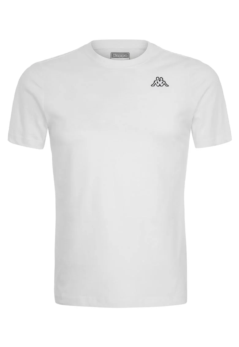 Tricou clasic slim-fit din bumbac pieptanat pentru barbati,  LOGO CAFERS SLIM, Alb
