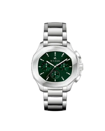 Ceas barbatesc  WWG209404, curea metalica, cadran verde, 44 mm, rezistent la apa 5 ATM