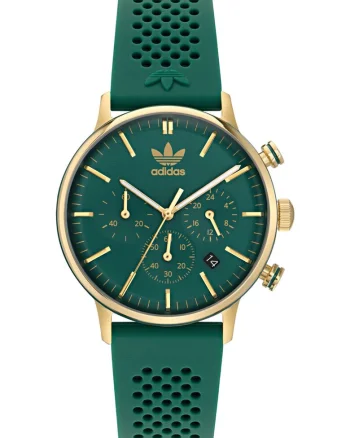 Ceas barbatesc  CODE ONE CHRONO, inox, 40x10mm, verde, curea silicon, rezistenta apa 5 ATM
