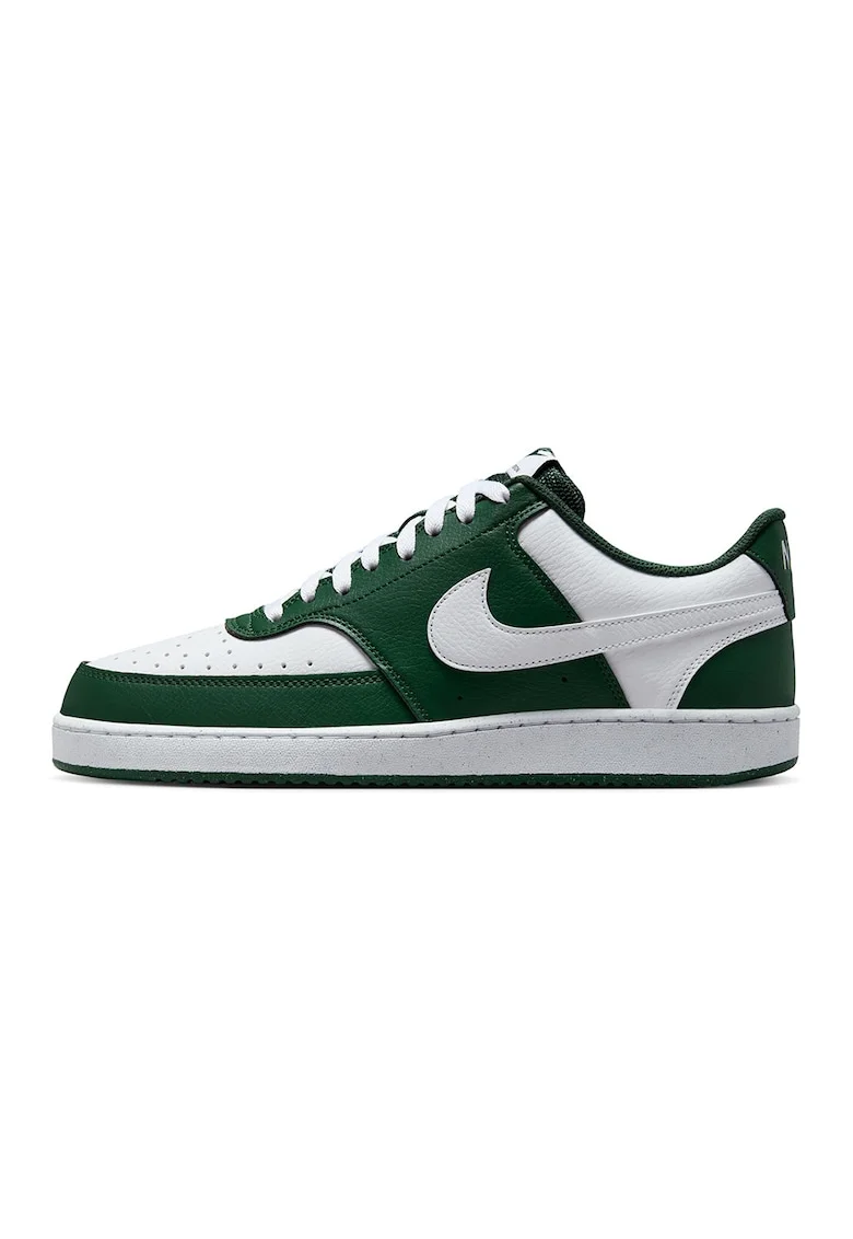 Pantofi sport Court Vision de piele ecologica, Alb/Verde