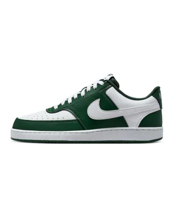 Pantofi sport Court Vision de piele ecologica, Alb/Verde