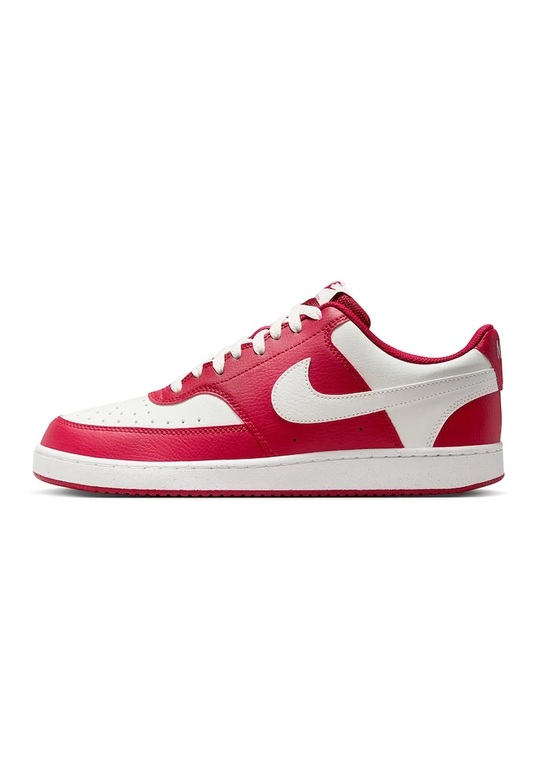 Pantofi sport Court Vision de piele ecologica, Alb/Coral