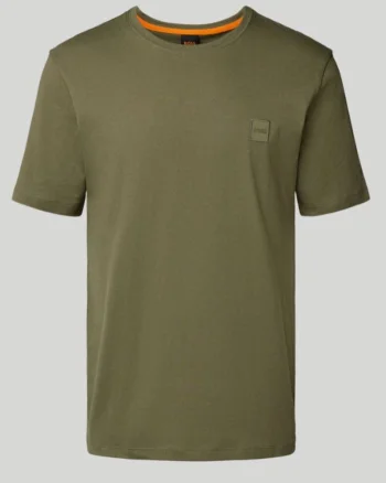 Tricou simplu din bumbac, Verde masliniu