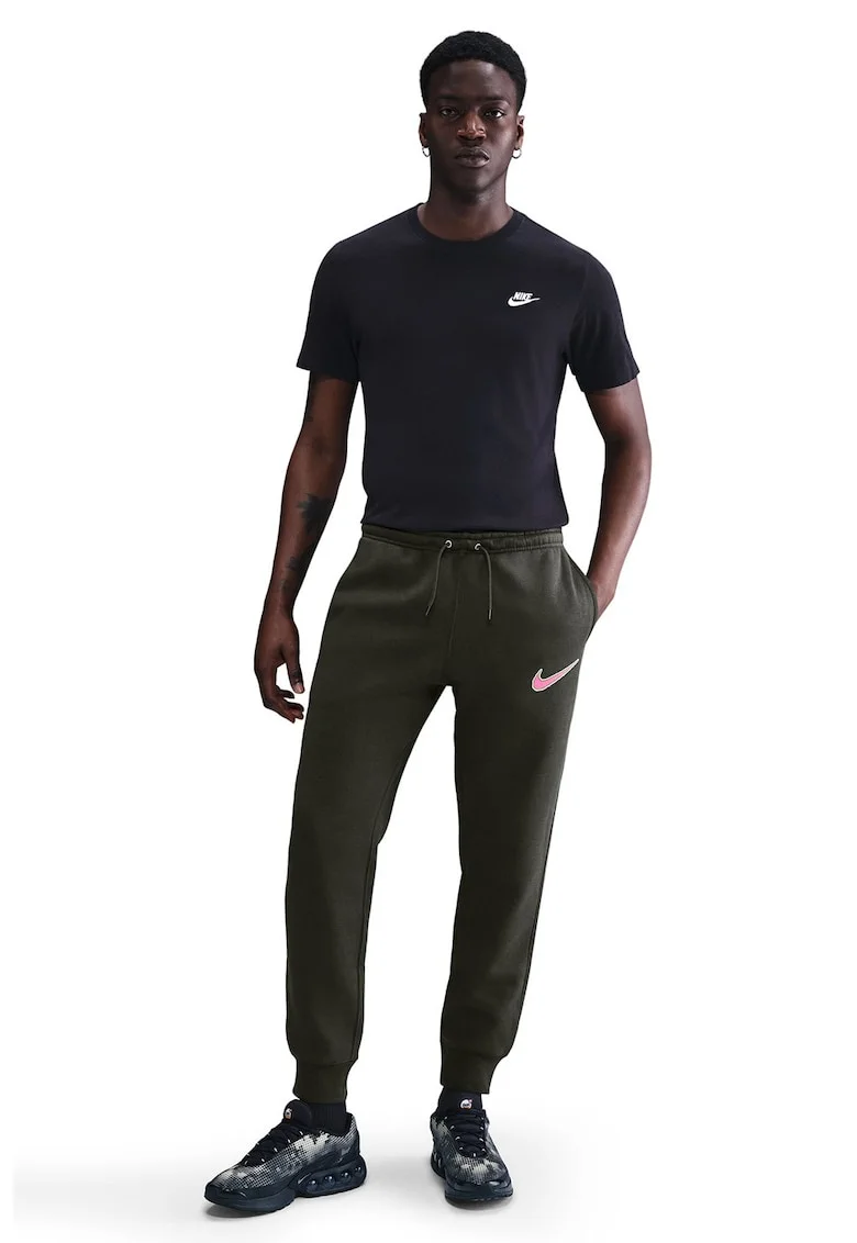 Pantaloni de trening conici si snur, Kaki inchis