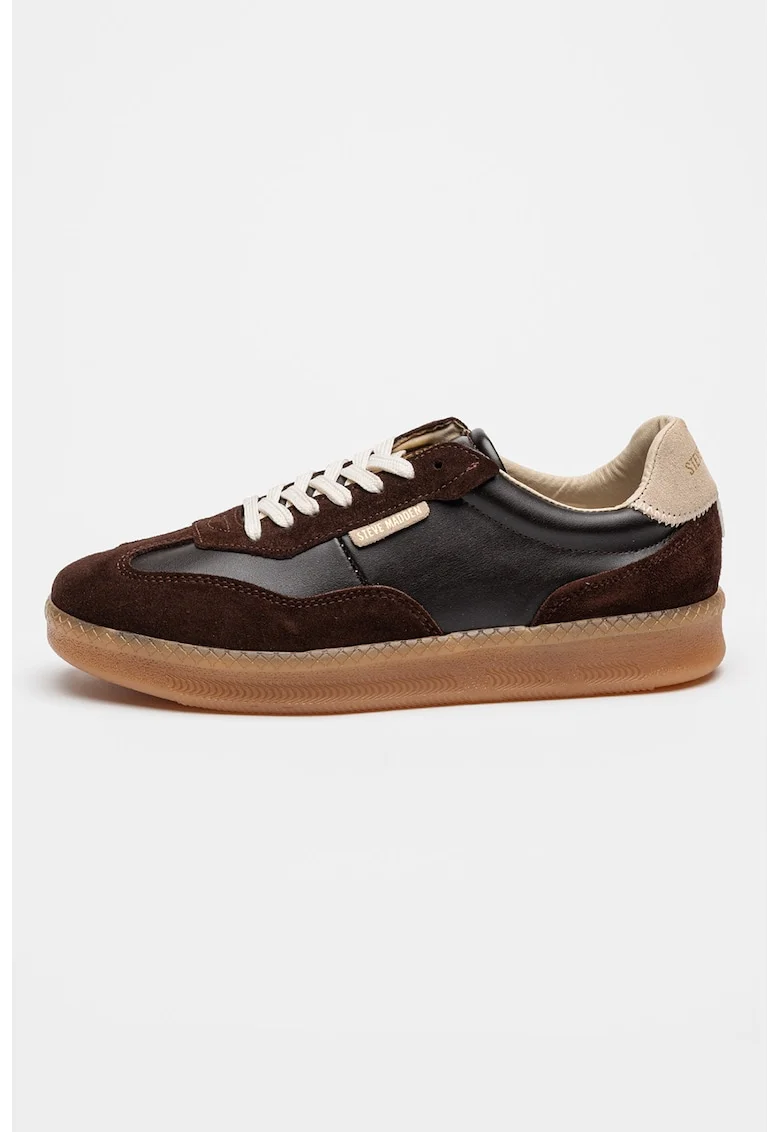 Pantofi sport cu garnituri de piele intoarsa Euphoria, Maro inchis