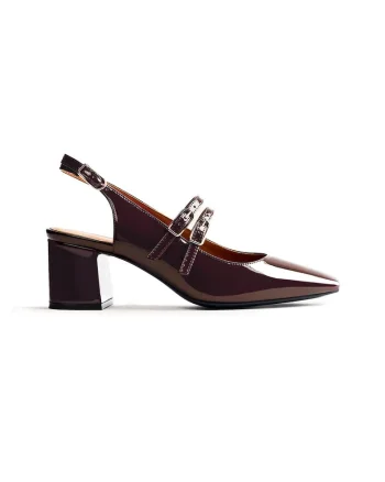 Pantofi Mary-Jane cu aspect lacuit, Maro