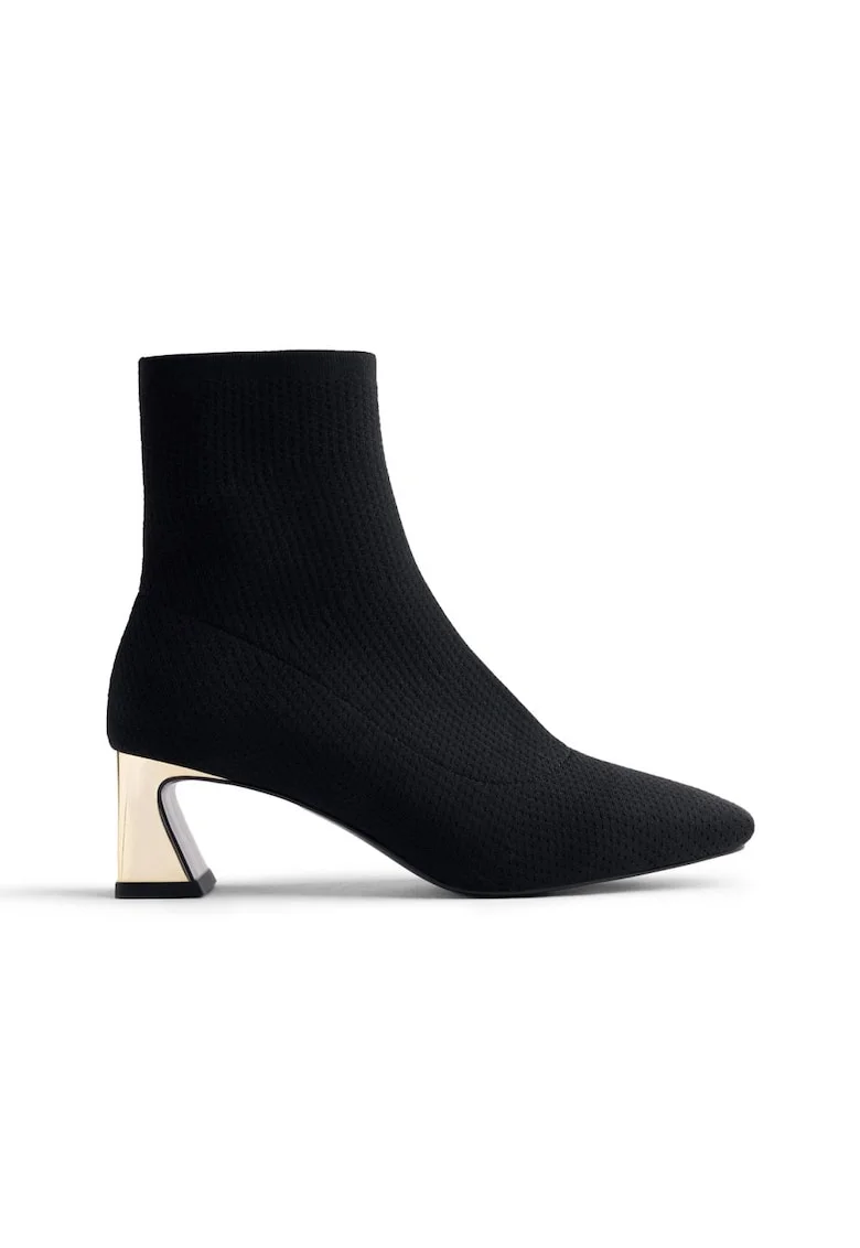 Botine cu model trioctat in partea superioara Kaleva, Negru
