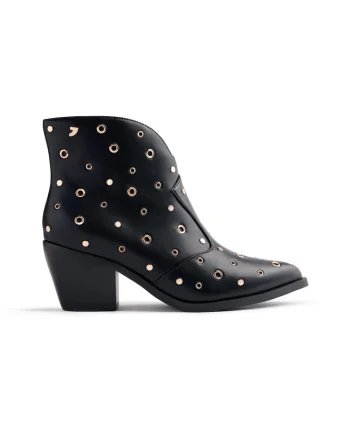 Ghete cowboy de piele ecologica, Negru